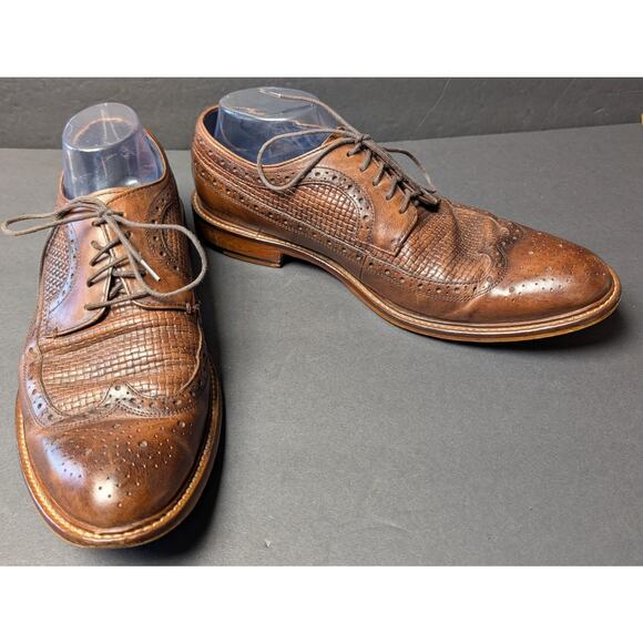 Aston Grey Bodega Wingtip Oxfords MENS SIZE 11 Cognac Brown Formal Dress Shoes